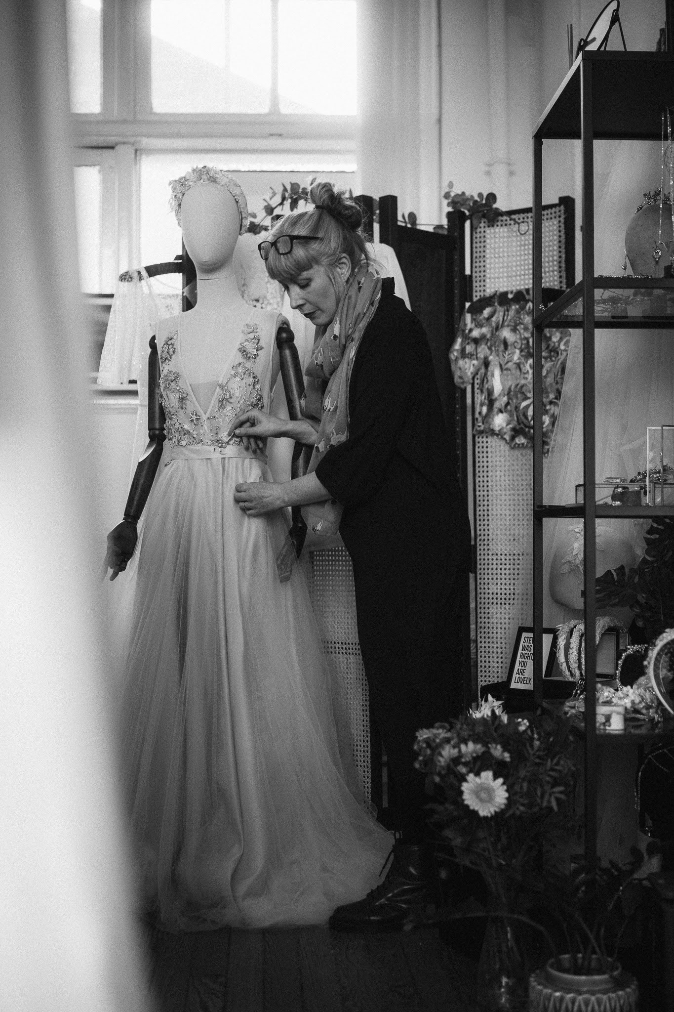 Wendy Harman Bridal designer at Flossy & Dossy Glasgow